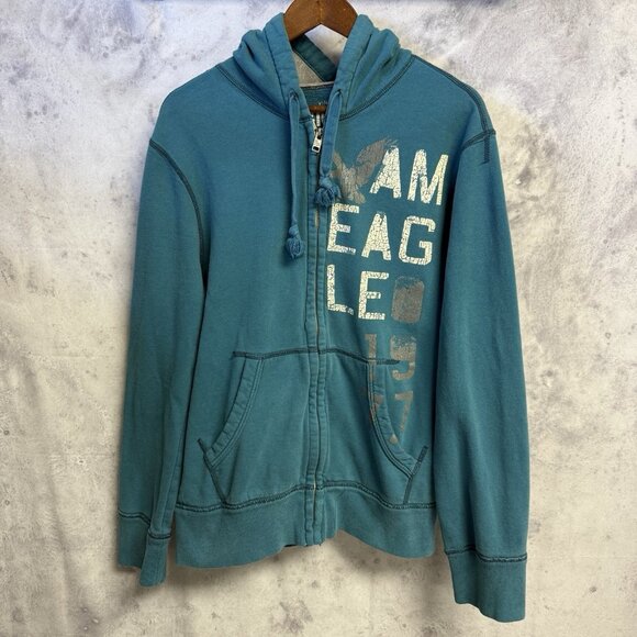 American Eagle Outfitters Hoodie Sweatshirt Womens Large 22.5x27 Prepcore - Picture 1 of 13